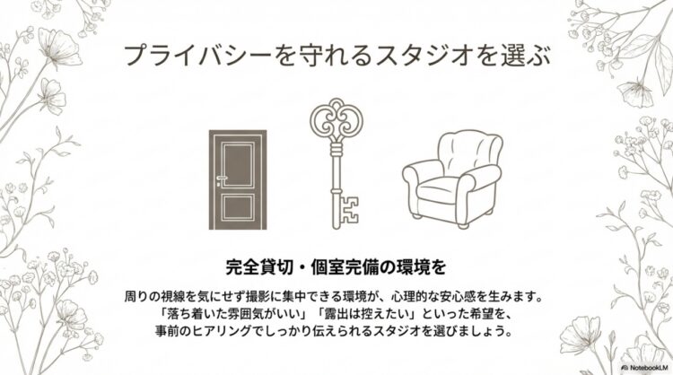 プライバシーを守れるスタジオを選ぶ