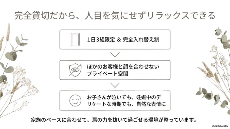 完全貸切だから、人目を気にせずリラックス